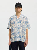 Air Short Sleeve Shirt - Blue Mirage Leaves
