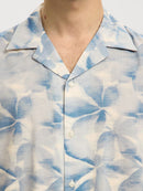 Air Short Sleeve Shirt - Blue Mirage Leaves