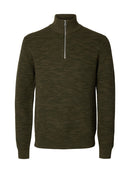Dane 1/4 Zip Jumper - Forest Night Kalamata Twist