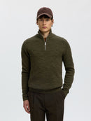 Dane 1/4 Zip Jumper - Forest Night Kalamata Twist
