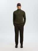 Dane 1/4 Zip Jumper - Forest Night Kalamata Twist
