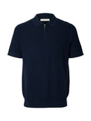 Cran Knit Polo Shirt - Navy Blazer
