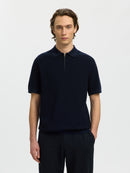 Cran Knit Polo Shirt - Navy Blazer