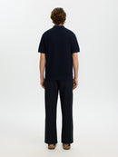 Cran Knit Polo Shirt - Navy Blazer
