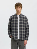 Cole Jay Melange Shirt - Dark Grey Melange Grey
