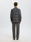 Cole Jay Melange Shirt - Dark Grey Melange Grey