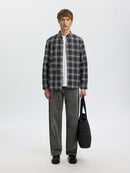Cole Jay Melange Shirt - Dark Grey Melange Grey