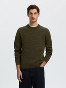 Dane Round Neck Jumper - Forest Night Kalamata Twist