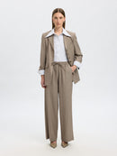 Melli Extra Wide Trouser - Oatmeal Melange
