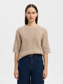 Nelly Short Sleeve Jumper - Birch Melange