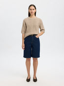 Nelly Short Sleeve Jumper - Birch Melange