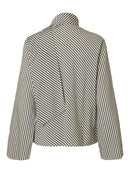 Charlotte Cowl Neck Top - Angora Stripe