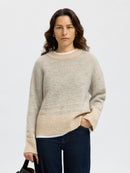 Alva Round Neck Jumper - Light Grey Melange/birch
