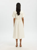 Marie Midi Dress - Egret Stripes