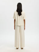 Marie Short Sleeve Shirt - Egret Stripes