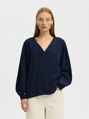 Iona Long Sleeve Top - Dark Sapphire