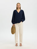 Iona Long Sleeve Top - Dark Sapphire