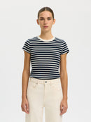 Milly Short Sleeve Tee - Dark Sapphire/egret