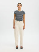 Milly Short Sleeve Tee - Dark Sapphire/egret