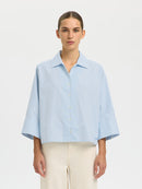 Ester Oversize 3/4 Sleeve Shirt - Malibu Blue