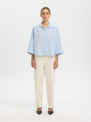 Ester Oversize 3/4 Sleeve Shirt - Malibu Blue