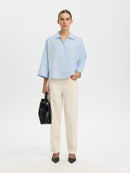 Ester Oversize 3/4 Sleeve Shirt - Malibu Blue