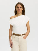 Molly Cold Shoulder Top - Bright White