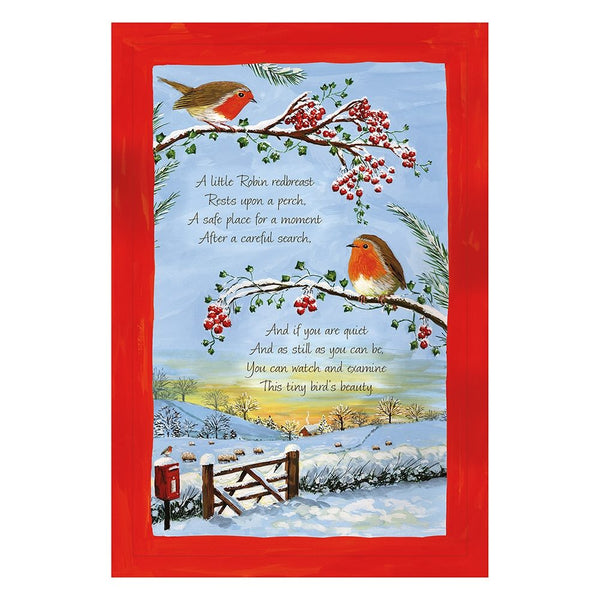 A Little Robin Red Breast Tea Towel