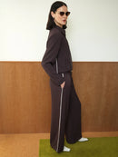 Suting Wide Leg Trouser - Moch Brwn/porc Crm