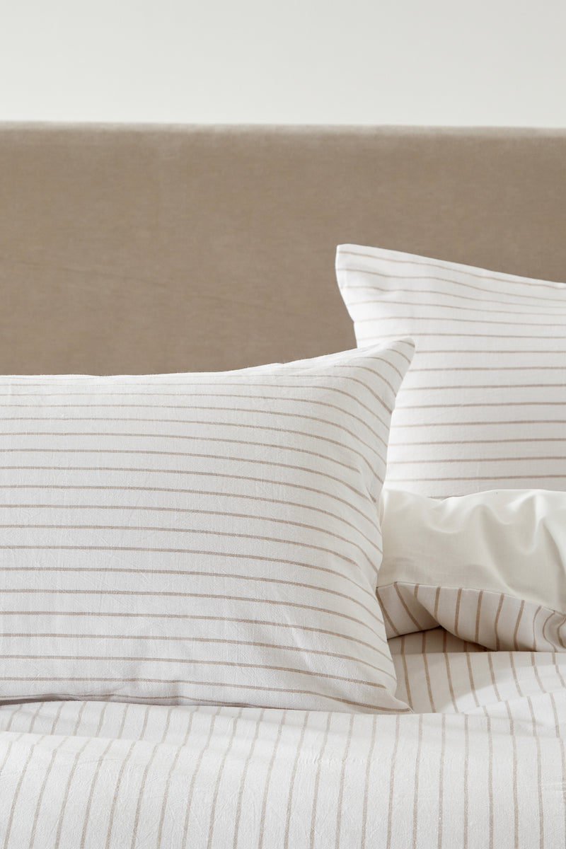 Slouchie Stripe Duvet Cover Set - Natural