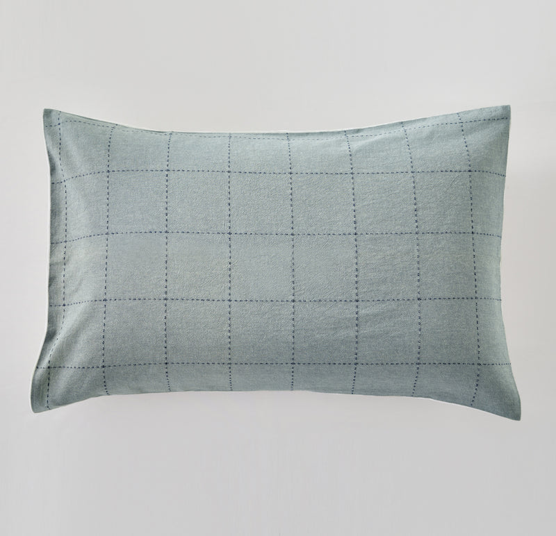 Soft Squares Duvet Cover Set - Blue