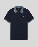 Birdseye Collar Polo Shirt - Dark Navy & Light Blue