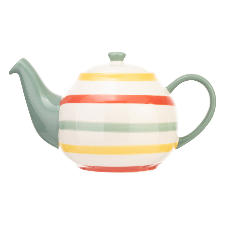 Multi Stripe Autumn 6 Cup Teapot