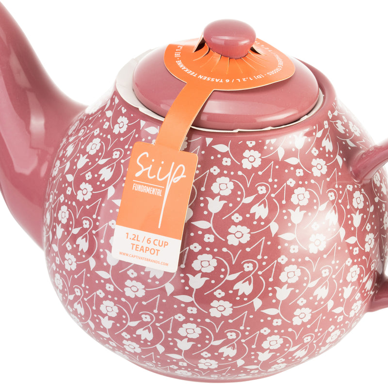 Ditsy Floral 6 Cup Teapot - Pink