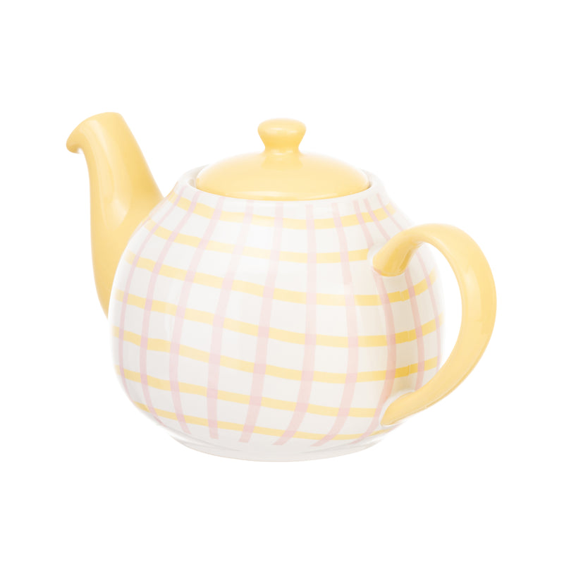 Gingham 6 Cup Teapot - Pink