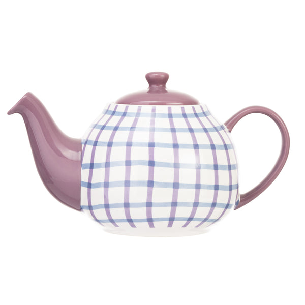 Gingham 2 Cup Teapot - Purple