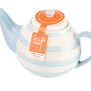 Wide Horizontal Stripe 2 Cup Teapot - Blue