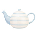 Wide Horizontal Stripe 6 Cup Teapot - Blue