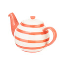 Wide Horizontal Stripe 2 Cup Teapot - Red
