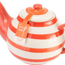 Wide Horizontal Stripe 6 Cup Teapot - Red