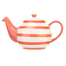 Wide Horizontal Stripe 6 Cup Teapot - Red