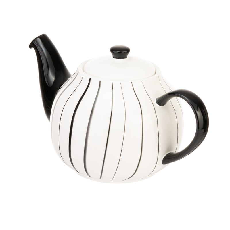 Vertical Stripe 2 Cup Teapot - Grey