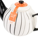 Vertical Stripe 6 Cup Teapot - Grey