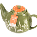 Wax Resist Floral 2 Cup Teapot - Green