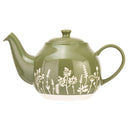 Wax Resist Floral 6 Cup Teapot - Green