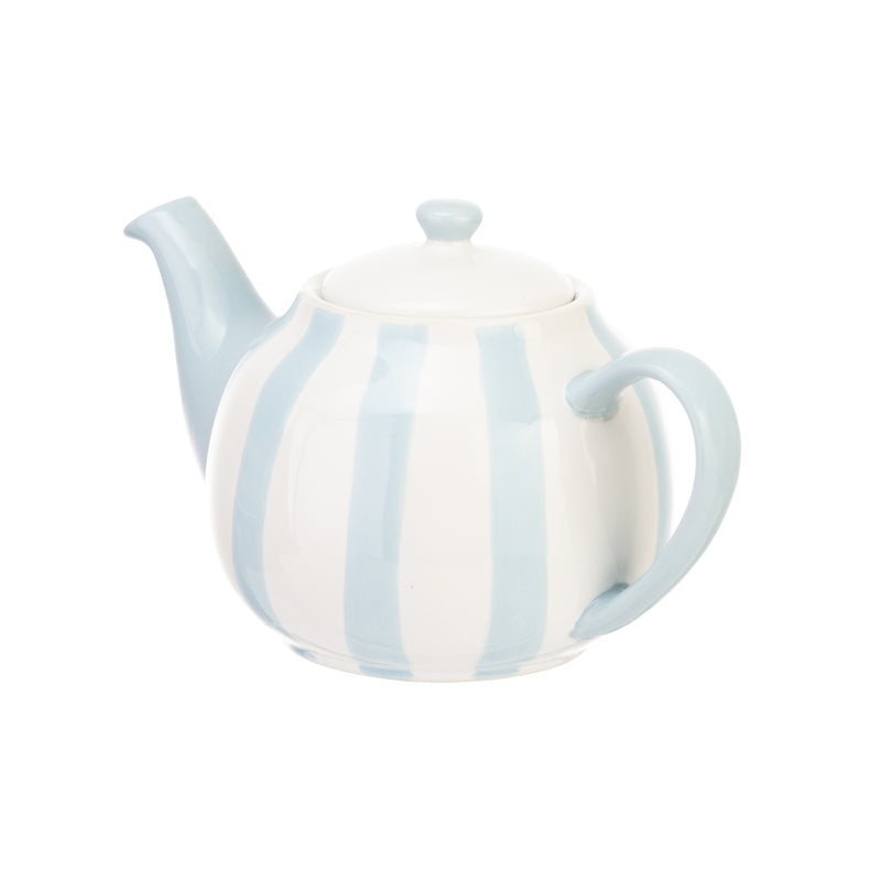 Wide Vertical Stripe 6 Cup Teapot - Blue