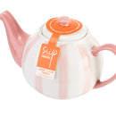 Wide Vertical Stripe 2 Cup Teapot - Pink