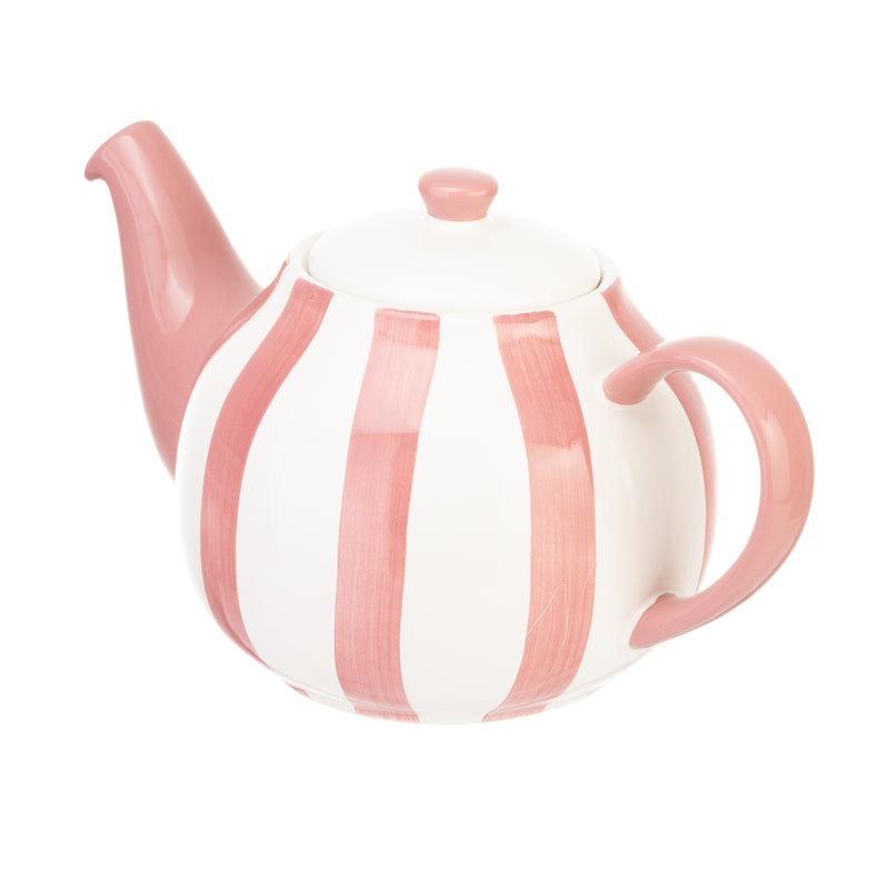 Wide Vertical Stripe 2 Cup Teapot - Pink