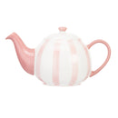 Wide Vertical Stripe 6 Cup Teapot - Pink