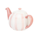 Wide Vertical Stripe 6 Cup Teapot - Pink